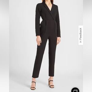 Express long sleeve blazer jumpsuit black 0